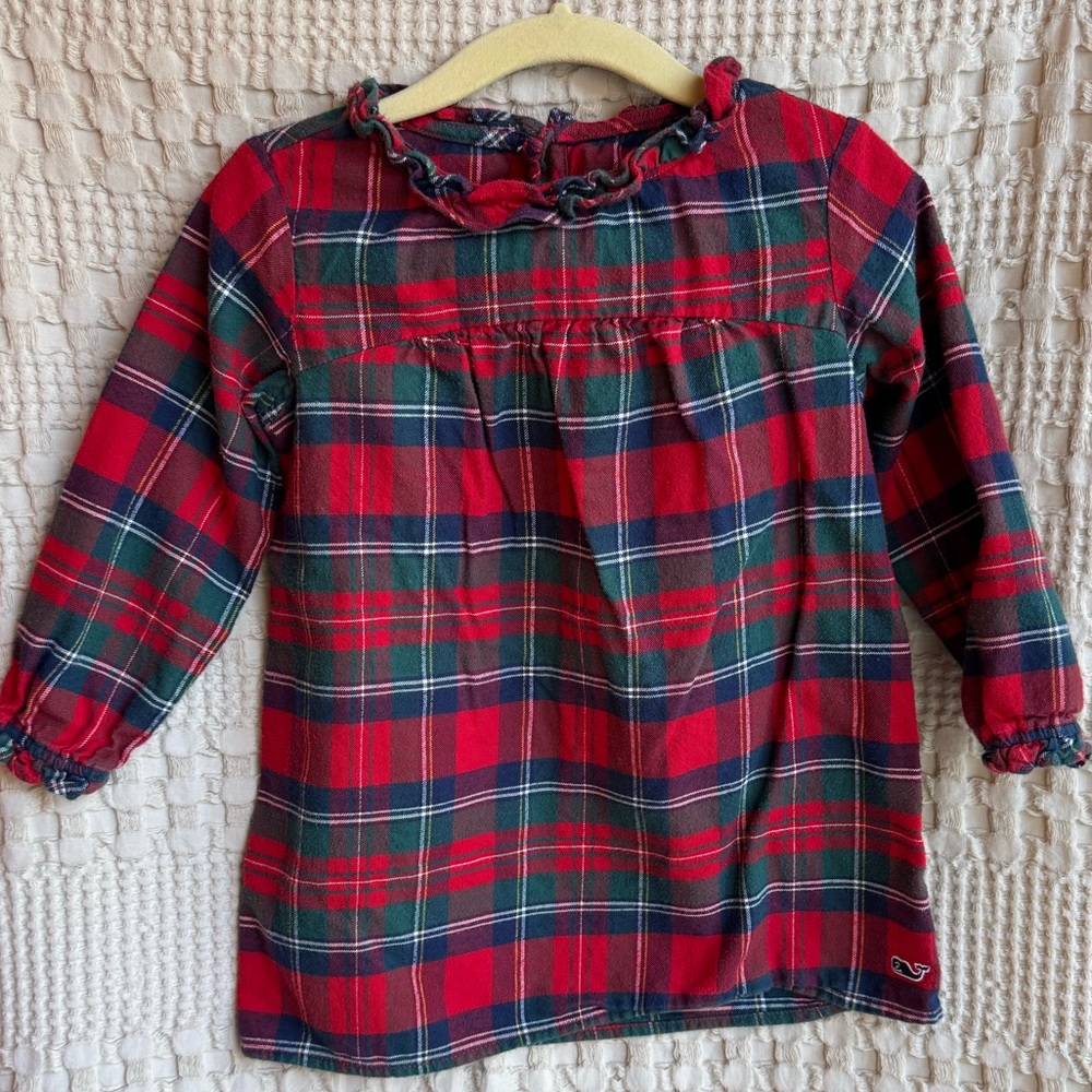 Vineyard Vines Tartan Holiday Flannel Plaid Dress with Bloomers